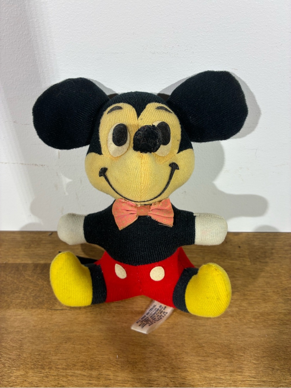 Vintage Walt Disney Productions Mickey Mouse Plush Toy Made In Taiwan